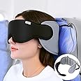 SARISUN Travel Pillow for Airplane, Neck Pillow for Sleeping Travel with Eye Mask, Airplane Pillow for Long Flight, Travel Headrest for Car Road Trip, Stop Bobblehead, Grey