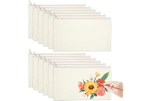 EXIN DEHCEN 10 Pezzi Sacchetti in Stoffa, Pochette in Tessuto, Sacchetti in Tessuto Da Dipingere, Borsa in Tessuto Bianco Fai Da Te, Borsa Di Stoffa per Dipingere, bianco, m