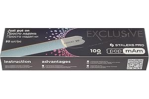 STALEKS Pro Limas uñas papmAm desechables base recta EXCLUSIVE 22 acero inoxidable (50 uds) Azul Mineral Suizo (DFCX-22-100 GRIT)