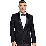 Raymond Solid Rayon Blend Black Regular Fit Shawl Collar Full Sleeve Blazer