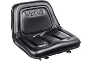 VEVOR Universellt traktorsäte av PVC-konstläder och polyuretanskum, traktorsäte, med dräneringshål och mikrosäkerhetsbrytare, förarsäte, enkelsäte, 160–340 mm slits
