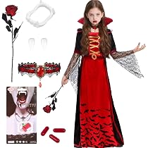 Costume Halloween Bambina 8pz con Parrucca e Gioielli