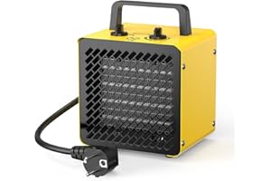 DAHTEC Radiateur électrique 2000W - Céramique - Chauffage Soufflant - Mini Chauffage d'appoint - Chauffe Rapide & Économie d'Énergie - Conception compacte pour bureau - Jaune