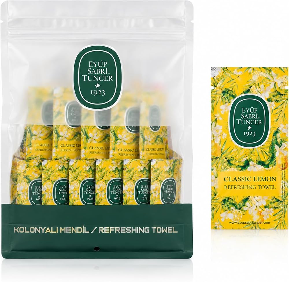 Eyüp Sabri Tuncer Kolonyalı Mendil Klasik Limon 150 Li Doypack Poşet 5X10 Küçük Boy 1 Paket