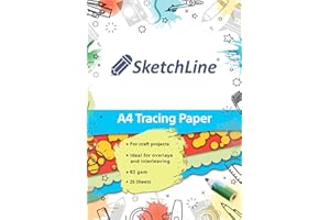 SketchLine Tracing Paper A4 Size 25 Sheets (63gsm) with High Transparency & Optimum Thickness for Drawing, Sketching & Dressmaking