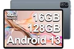 ‎TECLAST TECLAST P40HD(2023) Android 13 Tablet 10 Zoll,16GB RAM+128GB ROM (1TB TF) tablets mit sim,T606 Octa Core CPU,4G LTE/5G WiFi,13MP+5MP/1920 x1200 FHD/6000mAh/Typ-C/GPS/Google GMS/Widevine L1/3.5mm/Metal