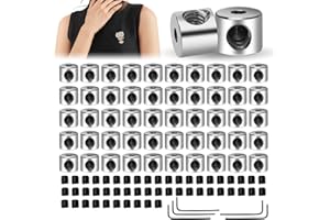 Bmliingchau 50 Stück Pin Keeper Pin Verschluss Schrauben Verschlussstifte Pin Keeper Pin Locker Pin Backs Locking- für Schmuck Brosche Namensschild(Silber Farbe, 6 x 5 mm)