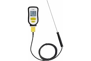 TFA Dostmann 14.1552.01 Thermomètre sous-vide numérique avec sonde en acier inoxydable et bande en mousse pour l'étanchéité Noir 42 x 21 x 78 mm