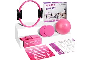 Goocrun Pilates ringset träningsutrustning med träningsband motståndsband, pilates, boll, glidskivor - träningsutrustning hem