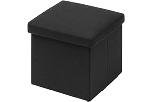 ‎BONLIFE Bonlife Sitztruhe mit Stauraum Couch Hocker Kinder Aufbewahrungsbox Grau Faltbare Truhe Fusshocker Gepolstert Sitzbox mit Deckel 30x30x30cm