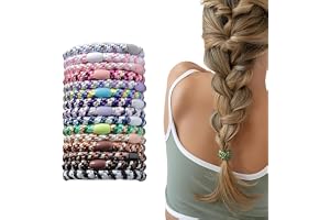 THQAE 15 stycken hårsnoddar flickor, Knekkies hårsnodd original, mode elastiska hårband flätgummi kvinnor, hårsnoddarmband fö
