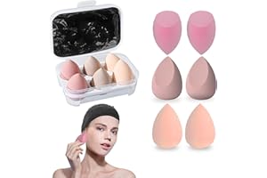 ALIMAN BRAND 6 Esponjas Maquillaje + Diadema + Estuche de Almacenamiento – Esponjas para Base Maquillaje, Corrector, Colorete – Sin Látex – Esponjas Maquillaje Cara Profesional (Set 6 esponjas + Diadema)