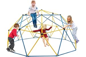 GENERIC INFANS 10FT Dome Climber, Kids Outdoor Jungle Gym Climbing Dome with Swing Upgrade Monkey Bar Supports 800 LBS, Toddlers Climbing Frame Playground Center Equipment Structure (Yellow)