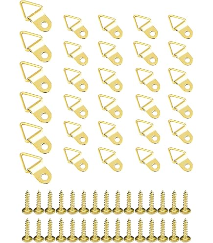 Taskar Brass Drings & Screws For Picture Frame Hanging 2,10,20...