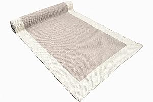 ARTE TAPPETI Life - Alfombra de algodón, lavable, para baño y cocina, antideslizante (60 x 180 cm, beige)