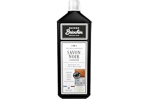 MAISON BRIOCHIN - Savon Noir Concentré - Nettoie, Nourrit, Protège et Fait Briller - Toutes Surfaces même Fragiles - Multi Usages - A l'Huile de Lin - - Fabriqué en France - 1L