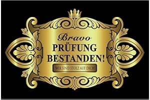 OBLIQUE UNIQUE Oblique-Unique® "Prüfung Bestanden Aufkleber – Edles, goldenes Flaschenetikett als Geschenkidee zum Abschluss, Examen, Meisterbrief, Führerschein und mehr