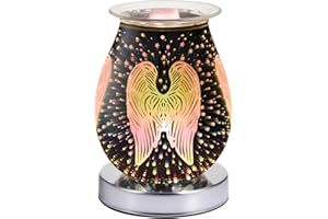 DICIMI 3D Angel Wing Wax Warmer with Night Light, Electric Aroma Oil Burner, 3 Heat Settings, Flameless Wax Melter for Home & Gifts