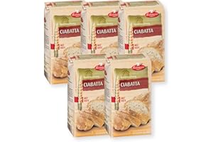 BIELMEIER KÜCHENMEISTER Brotbackmischung Ciabatta 5 x 500 g I Brotbackmischungen für Brotbackautomat & Ofen I Brot mit Backmischung einfach gemacht