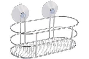 MSV 140607 duschhylla duschbricka med sugkopp 20 x 9,5 cm badrumshylla för schampo, svampar, rakapparat och andra duschtillbe