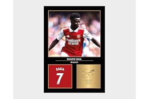 Icons Wall Art Bukayo Saka Signed A4 Printed Photo Picture Display Gift For Arsenal Fans Digitally Reproduced Signature Unframed