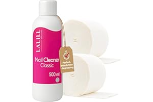 LALILL Cleaner 1000 ml con 1000 Pads - Sgrassatore per Gel Semipermanente - Set per Manicure con Dischetti in Cotone