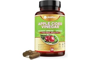 JeaKen - VINAIGRE de CIDRE de POMME - Apple Cider Vinegar Capsules à Haute Résistance - Enrichi de Seagreens de Thé Vert et de Chrome - 120 Gelules de Vinaigre de Pomme Sans Allergène