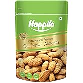 Happilo 100% Natural Premium California Almonds 200 g Dried | Badam Giri | High in Fiber & Boost Immunity | Real Nuts | Glute