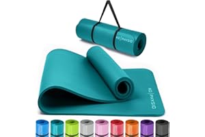 Yoga Mat by KG Physio | Thick Yoga Mats for Women and Men | Foam Exercise Mats | Thick Non Slip Gym Mats Pilates Mat for Home Workout at Home Fitness | Foam Mats Thick Yoga Mat Strap Included