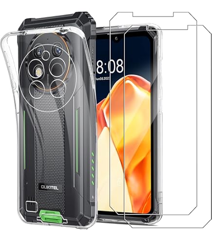 LYJERRY Custodia Per OUKITEL C32 Pro / C32 Pellicola Vetro Temperato Per OUKITEL C32 Pro / C32 Caso Protettiva Leggero Protector Morbido TPU Cover Silicone di gomma Phone Case 9H Vetro Protettiva