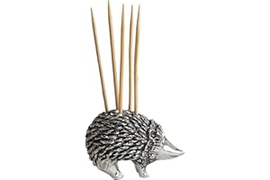 Creative Co-op DA7183 Hedgehog Holder with Toothpicks, Pewter, Silver