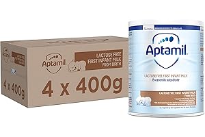 Aptamil 1 Lactose Free First Infant Milk Formula Powder, From Birth, 400g (Pack of 4)