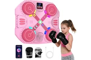 SWBSLL Music Boxing Machine pour Enfants, 2 Modes de 5 Vitesse Boxe Mural Musique avec Gants de Boxe, Comptage Intelligent et Bluetooth, Machine de Boxe Musicale pour Garçons et Filles.
