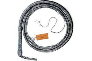 Bantoro Crafts schwarz Känguru-Lederpeitsche, schwere Bullenpeitsche in 16 Strängen, geflochtener Lederbauch und Lederpolster im Inneren, Laute, knallende Peitsche