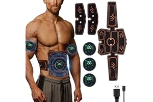 ERYSIN EMS Bauchtrainer Trainingsgerät, EMS Elektrische Muskelstimulation, 10 Modi & 30 Intensitäten Sicher Effektiv Schneller Bauchmuskeln Stimulationsgerät für Bauch, Arm, HIPS, Bein, Männer & Frauen