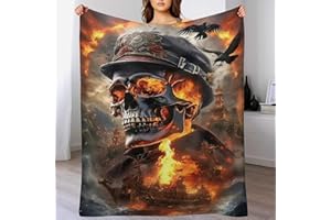 AAPZY Totenkopf Decke Flauschig Weich Und Warme Fleecedecke Für Bett Couch, Decke Flannel Decke Als Sofadecke Wohndecke Oder Tagesdecke, （180×200cm）
