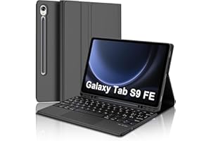 JADEMALL Custodia Tastiera per Samsung Tab S9 FE con Trackpad - Tastiera per Galaxy Tab S9 FE 10.9"/S9 11" 2023, Italiano QWERTY Tastiera Bluetooth Magnetica Staccabile con Touchpad per Samsung Tab S9 FE, Nero