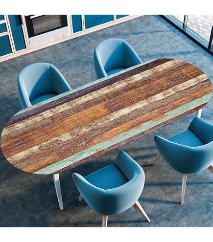 Odot Elastische Tischdecke – 3D Marmor Look – Oval 107x183 Cm – Waschbar – Für Innen & Außen