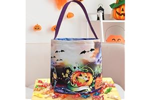 MORXINLE Halloween Süßigkeiten Eimer,Halloween Eimer mit Licht,Halloween Kürbisbeutel Süßes Oder Saures Taschen für Halloween Snacks Goodie Süßigkeiten Halloween Party Gefälligkeiten-Halloween Deko (Lila)