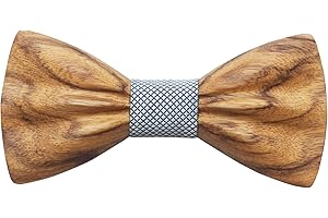 CYRIACUS Papillon da Uomo in Legno Regolabile Con Gancio - Cravatta a Farfalla Già Annodato in Diversi Colori per Matrimonio, Business, Festa, Lavoro, Laurea