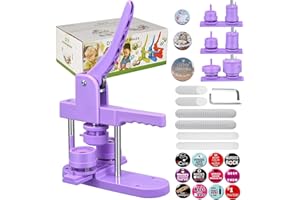 Máquina para hacer botones Button Maker 58+32+25mm Push Pull DIY Zimiking Kit de fabricación de insignias con 300 partes de botones de plástico y cortadores circulares para fiestas y regalos