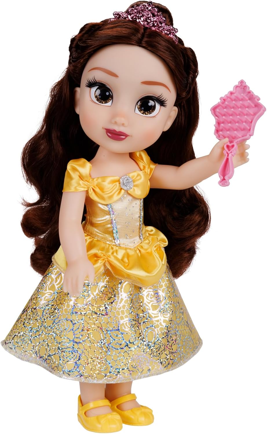 Disney Princesas - Amiga Bella Grande para Niñas – Muñeca de 38 cm de Altura Que Incluye Vestido, Zapatos y Tiara Extraíbles – Muñeca con Preciosos Detalles para niñas con 3 años +