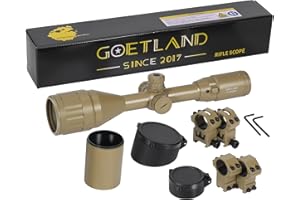 Goetland Rifle Scope 3-9x50 Red Green Illuminated Mil Dot SFP Optics Mounting Rings Sunshade for Airsoft Rifle