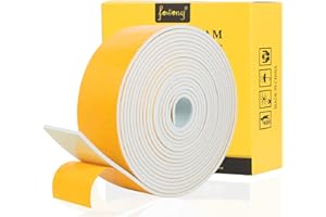 fowong Joint pour Porte Fenêtre, Joint Isolant en Caoutchouc Autocollante, 50 mm de large x 3 mm d'épaisseur x 5 m de longueur, Antichoc pour Meuble Protection pour Porte Table Climatiseur, Blanc