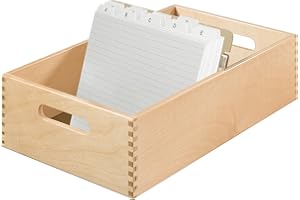 ‎HAN HAN Holz-Karteirog für 1500 DIN A5 quer Karteikarten inkl. 1 Metallblattstütze, mit Beschriftungsfeld und Metallboden, FSC zertifiziertes Holz, hochwertige premium Qualität, 1005-0, Naturholz