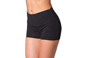 Alkato Damen Sport Shorts mit Hohem Bund Hotpants Radlerhose