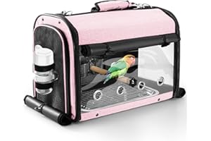 SUERTREE Transportbehälter für Vögel, Vogel Tragetasche Vogel Reisekäfig mit Ständer, Leichter Rucksack für Papagei, tragbare Vogel Reisetasche, Haustier transparente atmungsaktive Reisekäfig