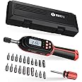 VANPO Digital Torque Screwdriver 2.66-53.1 in-lbs/0.3-6 Nm, Adjustable Screwdriver Torque Wrench Set with Buzzer/LED Indicator Notification for Bike Repairing, Tools, Maintenance and Mounting