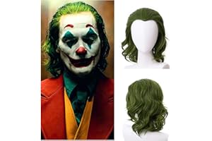 JUZIVIEE Grüne Perücken für Joker Kostüm Herren Joker Perücke Kurze Perücke für Kostüm Fasching Karneval Halloween VD105