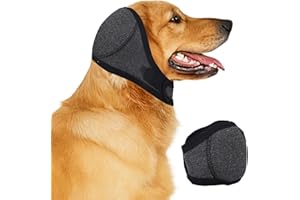 BOXOB Cuffie Antirumore per Cani, Regolabili Fasce Cani Testa Protezione Rumore Comodi e Silenziosi Cappuccio Calmante Copriorecchie Accessori per Toelettatura Bagno Fuochi d'Artificio Tuono (M)